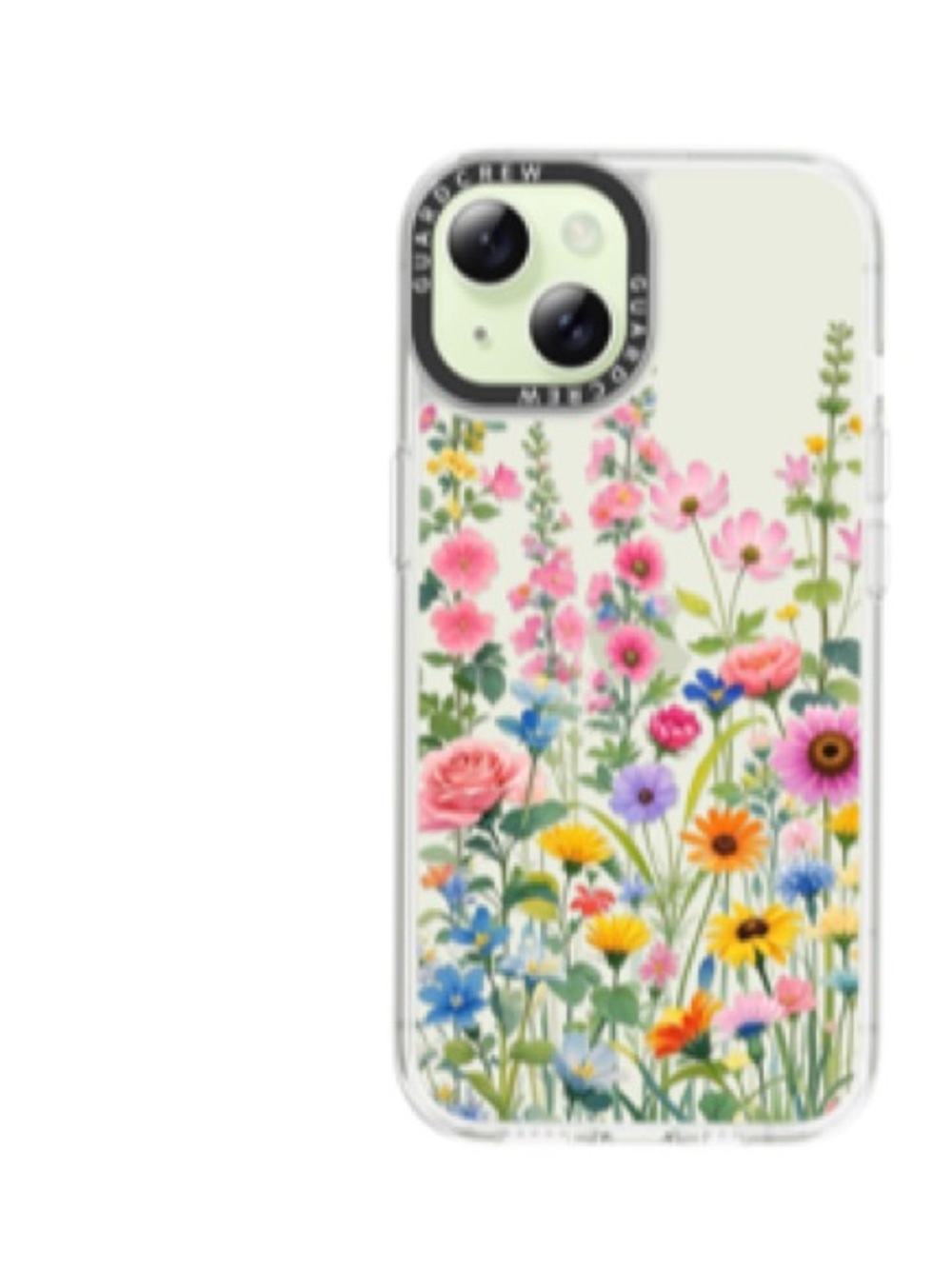 Wildflowers iPhone 15 Case - Clear with Multicolor Floral Print